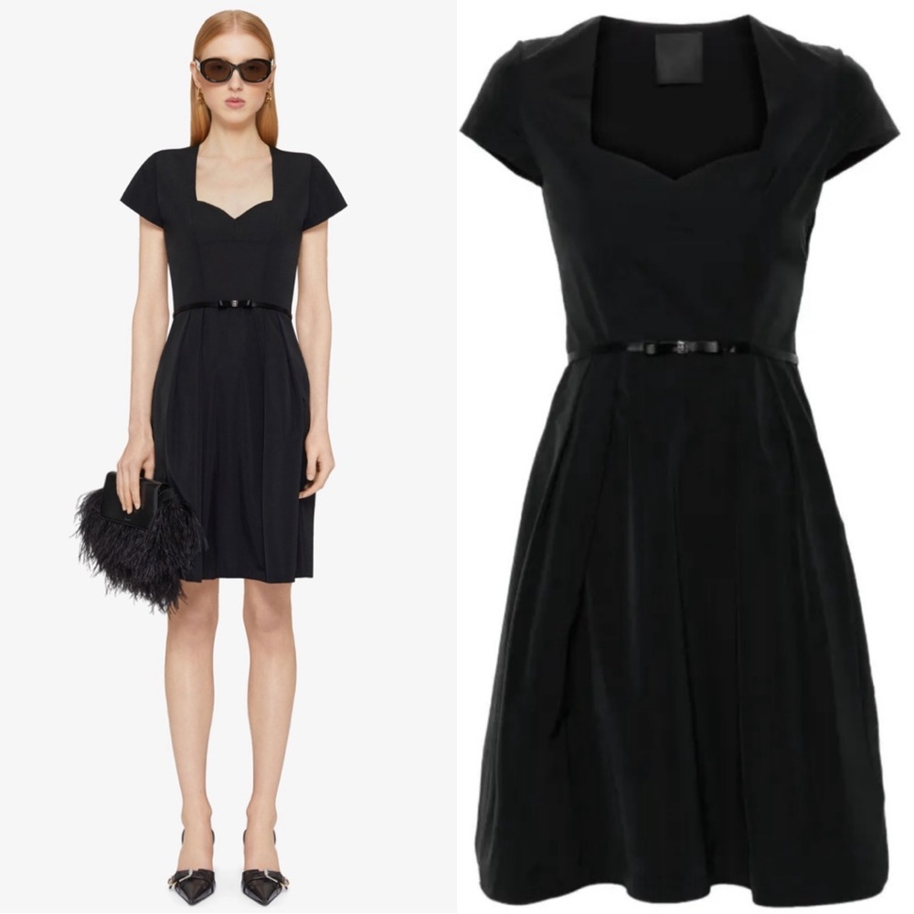 Givenchy 4G-Bow Black Taffeta Mini Dress Size 36/4 NWT - Picture 4 of 12